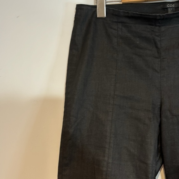 COS black shiny stretch trousers with side zip size 10 - Picture 4 of 10